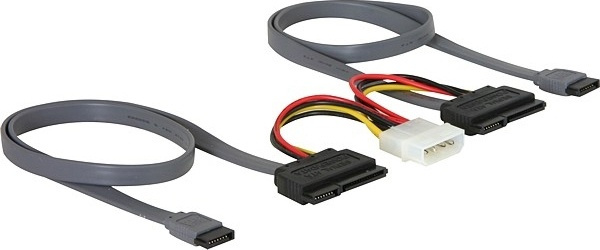 DeLOCK SATA-kabel for 2xSATA-harddisker + Molex 4-pinners strømkontakt, 50 cm (84239) i gruppen Datautstyr / Kabler og adaptere / Intern / Strømkabler og adaptere hos TP E-commerce Nordic AB (38-16184)