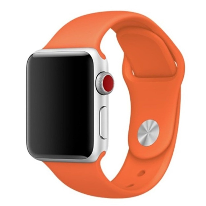 Silikonarmbånd kompatibelt med Apple Watch, 42 mm, oransje i gruppen SMARTTELEFON & NETTBRETT / Trening, hjem og fritid / Apple Watch og tilbehør / Tilbehør hos TP E-commerce Nordic AB (38-28998)