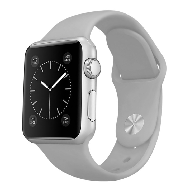 Silikonklokkearmbånd kompatibelt med Apple Watch, 42 mm, grå i gruppen SMARTTELEFON & NETTBRETT / Trening, hjem og fritid / Apple Watch og tilbehør / Tilbehør hos TP E-commerce Nordic AB (38-29003)