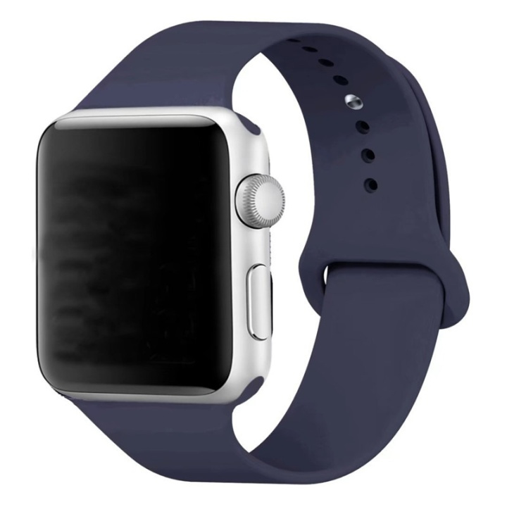 Silikonarmbånd kompatibelt med Apple Watch, 42/44 mm, marineblå i gruppen SMARTTELEFON & NETTBRETT / Trening, hjem og fritid / Apple Watch og tilbehør / Tilbehør hos TP E-commerce Nordic AB (38-29500)