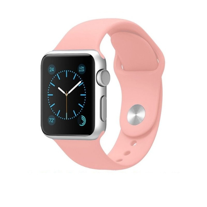 Silikonklokkearmbånd kompatibelt med Apple Watch, 42/44 mm, rosa i gruppen SMARTTELEFON & NETTBRETT / Trening, hjem og fritid / Apple Watch og tilbehør / Tilbehør hos TP E-commerce Nordic AB (38-29502)