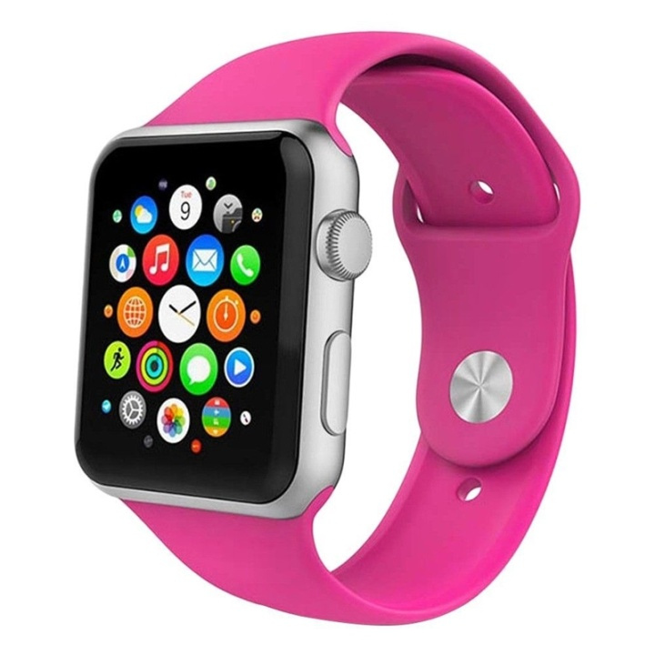 Silikonarmbånd kompatibelt med Apple Watch, 42/44/45 mm, Cerise Pink i gruppen SMARTTELEFON & NETTBRETT / Trening, hjem og fritid / Apple Watch og tilbehør / Tilbehør hos TP E-commerce Nordic AB (38-29506)