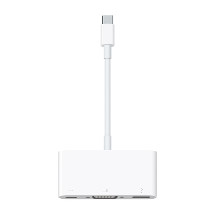 Apple Typ C adapter, Typ C ha - Typ C ho/VGA ho/Typ A ho, 0,15m, vit i gruppen Datautstyr / Kabler og adaptere / VGA / Adaptere hos TP E-commerce Nordic AB (38-37154)