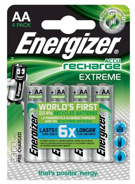 Energizer® AccuRecharge Extreme batterier