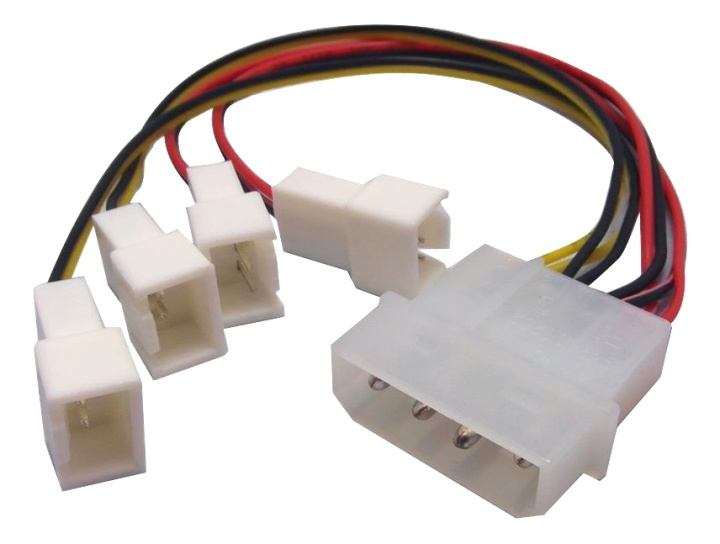 Akasa 4 pin PSU Molex to 4 * 3 pin fans (speed reduction on 2 fans) i gruppen Datautstyr / Kabler og adaptere / Intern / Strømkabler og adaptere hos TP E-commerce Nordic AB (38-52574)