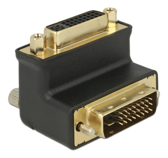 Adapter DVI 24+1 male > DVI 24+5 female port 90° angled i gruppen Datautstyr / Kabler og adaptere / DVI / Adaptere hos TP E-commerce Nordic AB (38-61409)