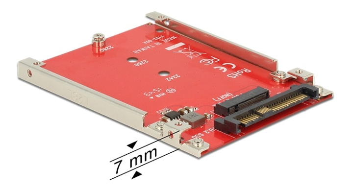 DeLOCK M.2-omformer, M.2 B B+M - U.2 SFF-8639, 7 mm høyde i gruppen Datautstyr / PC-Komponenter / Harddisker / Adaptere og tilbehør hos TP E-commerce Nordic AB (38-61479)