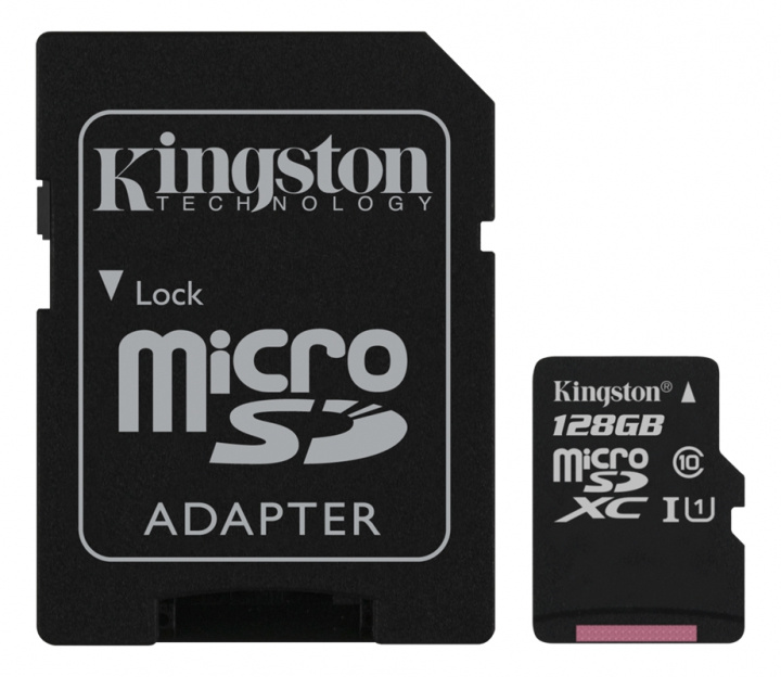 Kingston 128GB microSDXC Canvas Select 80R CL10 UHS-I Card+SD Adapter i gruppen Elektronikk / Lagringsmedia / Minnekort / MicroSD/HC/XC hos TP E-commerce Nordic AB (38-62197)