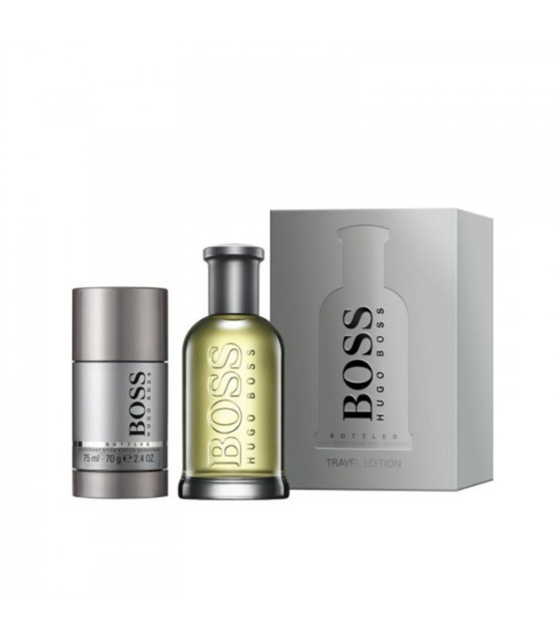 Hugo Boss Gavesett Bottled Travel Edition Edt 100 ml + Deostick 75 ml i gruppen HELSE OG SKJØNNHET / Duft og parfyme / Parfyme / Parfymebokser hos TP E-commerce Nordic AB (38-67587)