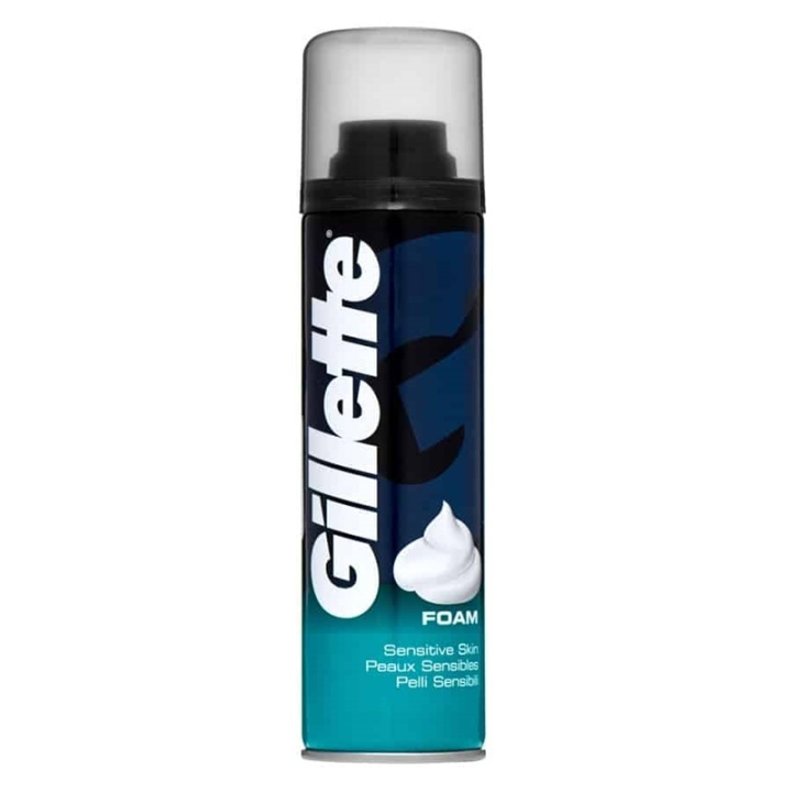 Gillette Sensitive Skin Shaving Foam 200ml i gruppen HELSE OG SKJØNNHET / Hår & styling / Barbering og trimming / Barberhøvler og tilbehør hos TP E-commerce Nordic AB (38-70063)