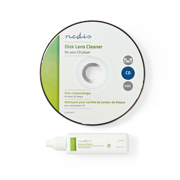 Nedis Disc Lens Cleaner | Rengjørings disc | 20 ml | CD spiller i gruppen Datautstyr / Datamaskin Tilbehør / Rengjøring hos TP E-commerce Nordic AB (38-73655)