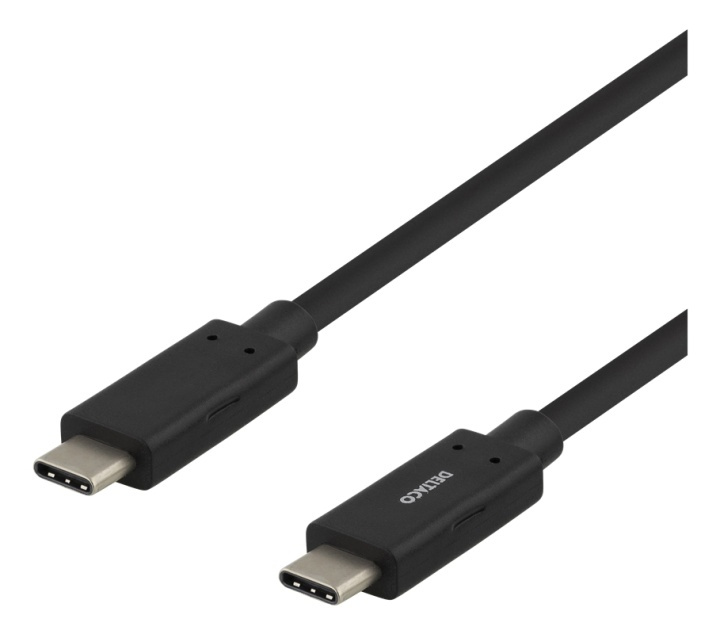 DELTACO USB-C to USB-C cable, 1m, 3A, USB 3.1 Gen, E-Marker, black i gruppen SMARTTELEFON & NETTBRETT / Ladere og Kabler / Kabler / Kabler type C hos TP E-commerce Nordic AB (38-74638)