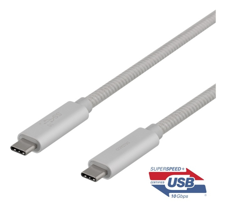 DELTACO USB-C SuperSpeed cable, 1m, braided, USB 3.1 Gen 2, 10 Gbps, 1 i gruppen SMARTTELEFON & NETTBRETT / Ladere og Kabler / Kabler / Kabler type C hos TP E-commerce Nordic AB (38-77083)