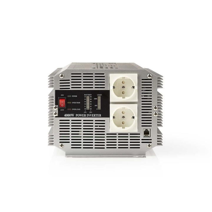 Nedis Power Inverter Modifisert sinusbølge | Inngangsspenning: 12 V DC | Enhetens strømuttak: Type F (CEE 7/3) | 230 V AC 50 Hz | 4000 W | Topp effekt: 8000 W | Skru Terminal | Sølv i gruppen HJEM, HUS OG HAGE / El og belysning / Spenningsomformer hos TP E-commerce Nordic AB (38-77426)