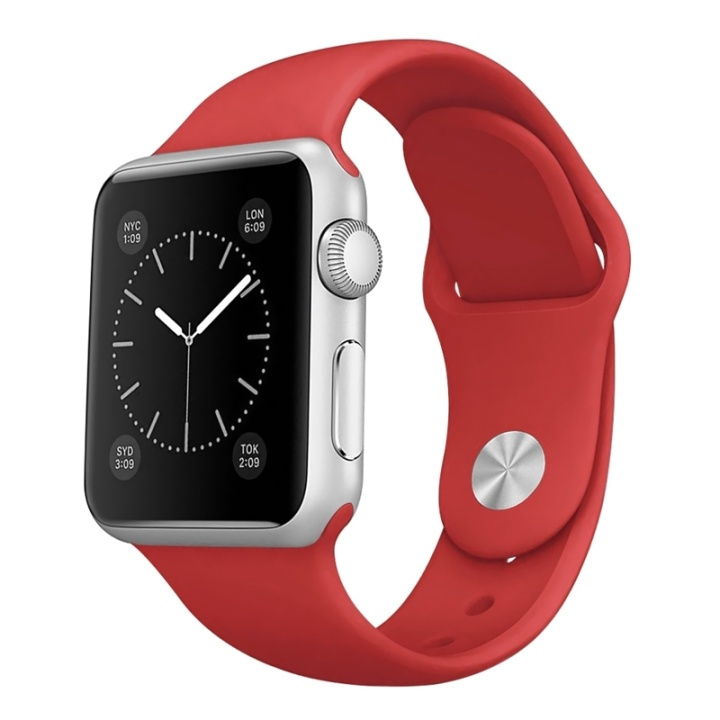 Silikonklokkearmbånd kompatibelt med Apple Watch, 38/40 mm, rød i gruppen SMARTTELEFON & NETTBRETT / Trening, hjem og fritid / Apple Watch og tilbehør / Tilbehør hos TP E-commerce Nordic AB (38-80859)