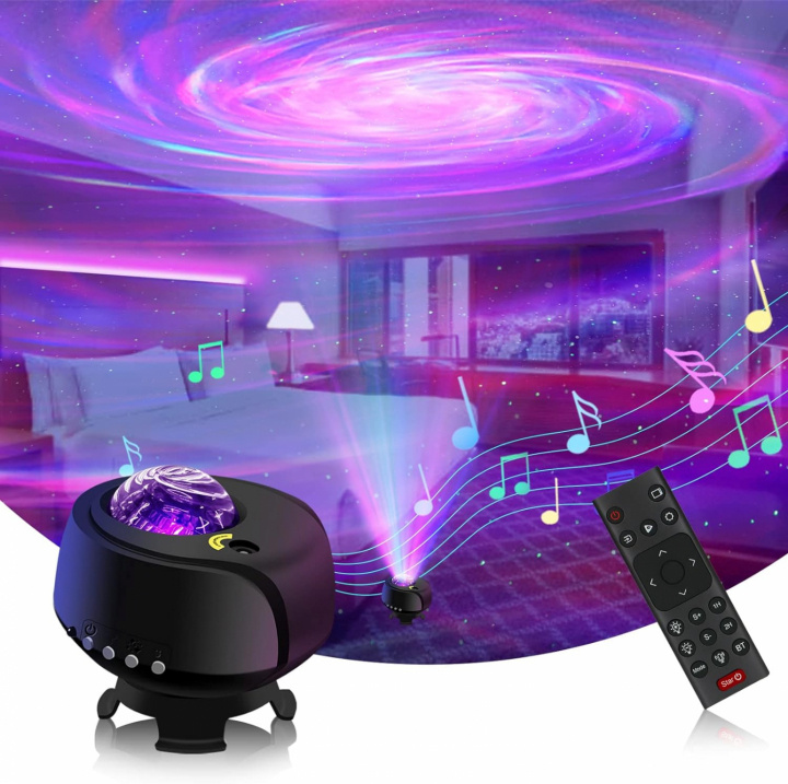 Galaxy Projector Fantasy Aurora - Stjerneprojektor med BT-høyttaler, lyssensor og 360° rotasjon i gruppen Elektronikk / Lys / Nattlamper hos TP E-commerce Nordic AB (38-84397)