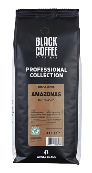 Black Coffee Roasters Hela bönor - Amazonas 1KG i gruppen HJEM, HUS OG HAGE / Husholdningsapparater / Kaffe og espresso / Kaffebønner hos TP E-commerce Nordic AB (38-84592)