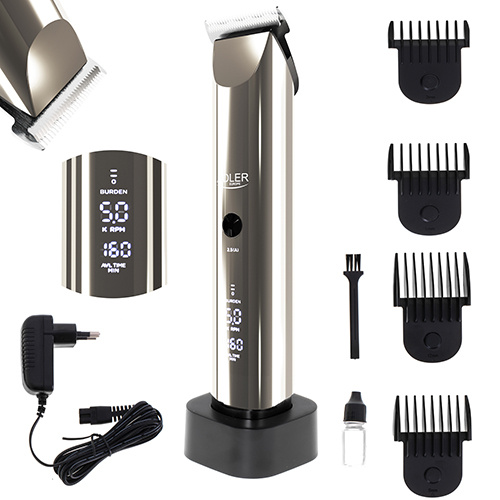 Adler AD 2834 Hårtrimmer LCD-skjerm som viser batteri, hastighet og vedlikehold i gruppen HELSE OG SKJØNNHET / Hår & styling / Barbering og trimming / Hårtrimmere hos TP E-commerce Nordic AB (38-86958)