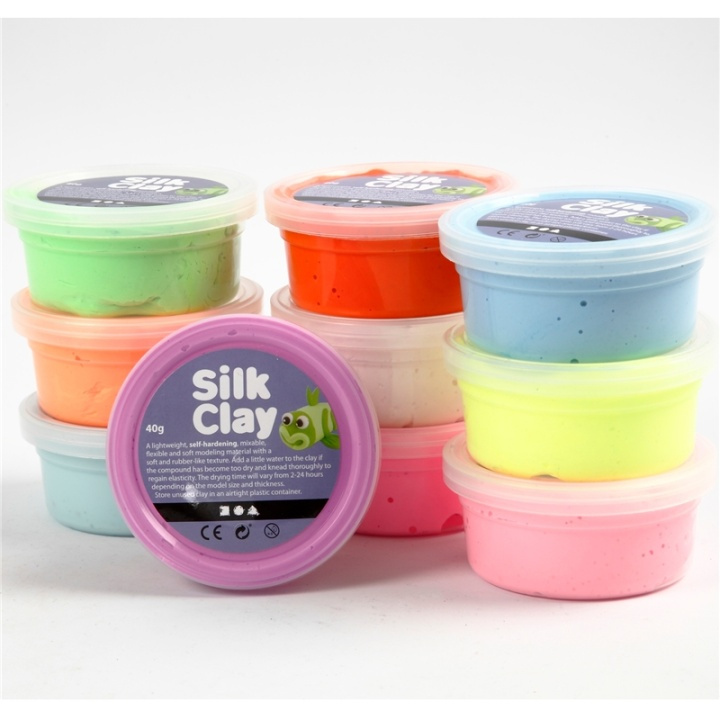 Silk Clay Mixade Färger Basic 2 10x40g i gruppen LEKER, BARN OG BABY / Leker / Håndtverk hos TP E-commerce Nordic AB (38-90236)