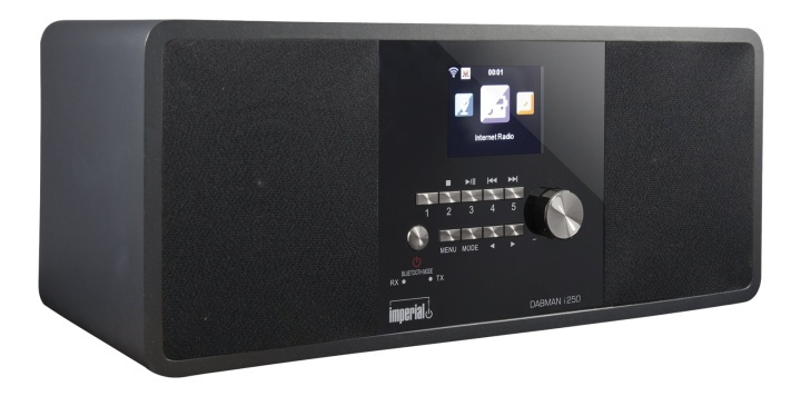 IMPERIAL DABMAN i250 hybridradio, FM/DAB+, internetradio, BT, black i gruppen Elektronikk / Lyd & Bilde / Hjemmekino, HiFi og bærbar / Radio & Vekkerklokker / Klokke Radio hos TP E-commerce Nordic AB (38-93115)