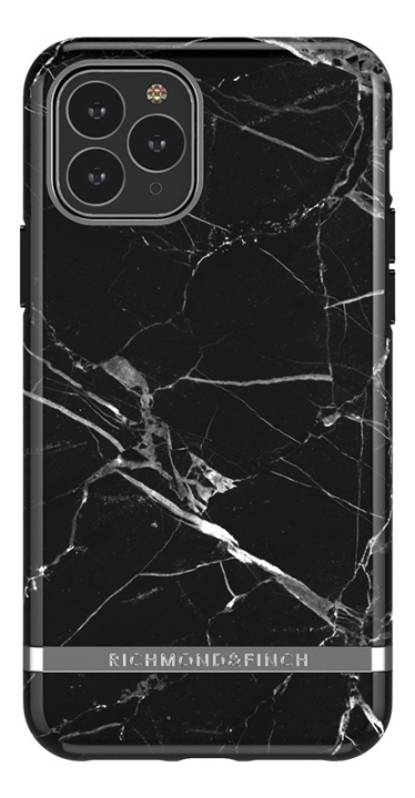 Richmond & Finch Black Marble, iPhone 11 Pro Max, sølvfargede detaljer i gruppen SMARTTELEFON & NETTBRETT / Mobilbeskyttelse / Apple / iPhone 11 Pro Max / Deksel hos TP E-commerce Nordic AB (38-93349)