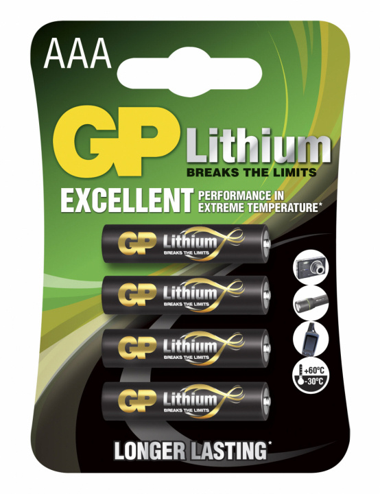 GP Litium AAA 4-pakning (B) i gruppen Elektronikk / Batterier & Ladere / Batterier / AAA hos TP E-commerce Nordic AB (38-94719)