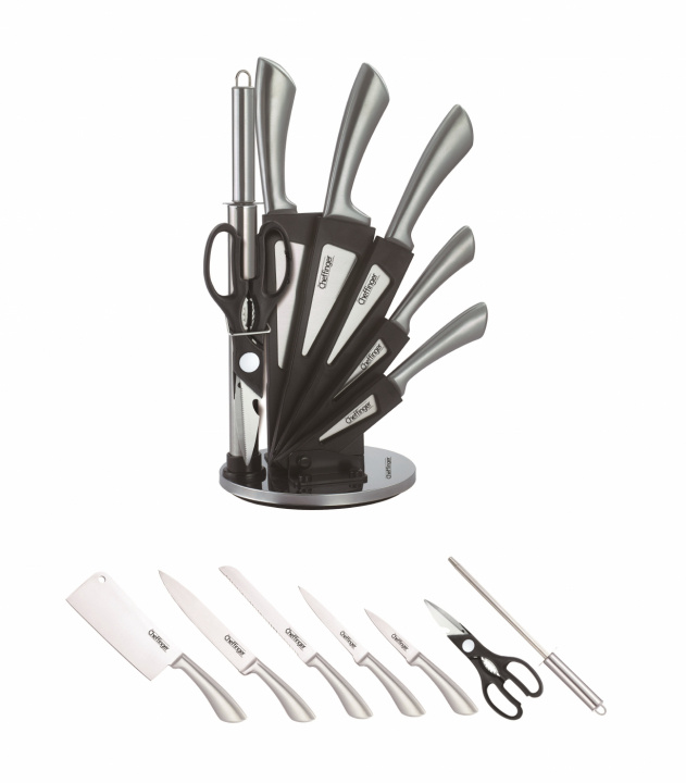 8-piece knife set, rotating knife rack, stainless steel knives i gruppen HJEM, HUS OG HAGE / Kjøkkenutstyr / Kjøkkenkniver og knivslipere hos TP E-commerce Nordic AB (38-94745)