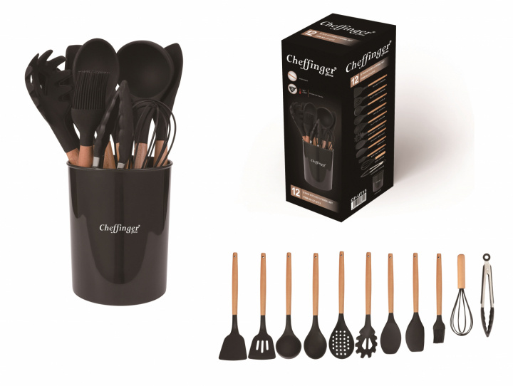 12-piece cookware set, silicone, wooden handle i gruppen HJEM, HUS OG HAGE / Kjøkkenutstyr / Annet kjøkkenutstyr hos TP E-commerce Nordic AB (38-94757)