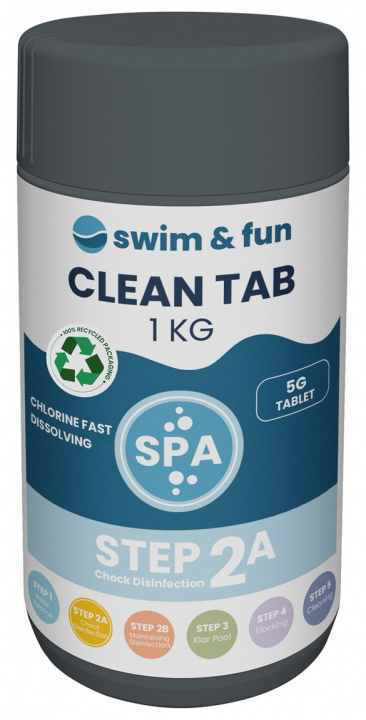 Spa CleanTab 5 gr, 1 kg i gruppen HJEM, HUS OG HAGE / Hageprodukter / Basseng og tilbehør / Bassengkemikalier hos TP E-commerce Nordic AB (38-95745)