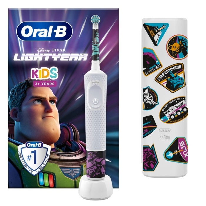 Oral-B - Vitality100 Kids Lightyear + Travel Case i gruppen HELSE OG SKJØNNHET / Munnpleie / Elektriske tannbørster hos TP E-commerce Nordic AB (38-97642)