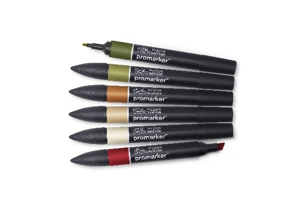 Winsor Promarker sett 6stk, Landscape 1 i gruppen SPORT, FRITID & HOBBY / Hobby / Male & Tegne / Penner, Fargestifter & Blekk hos TP E-commerce Nordic AB (A01238)