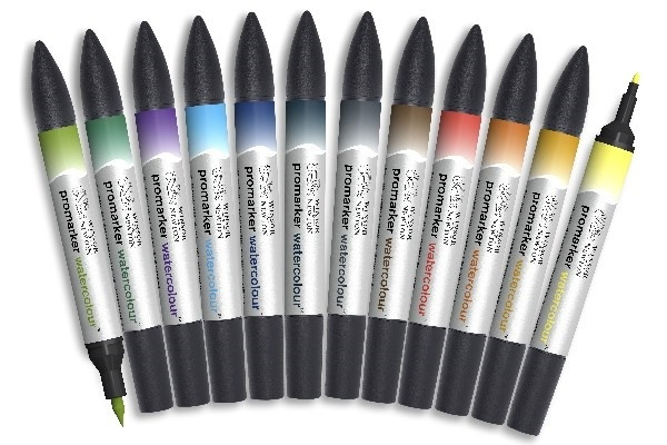 Winsor WaterColour Marker 12-pack, Landscape tones set i gruppen SPORT, FRITID & HOBBY / Hobby / Male & Tegne / Penner, Fargestifter & Blekk hos TP E-commerce Nordic AB (A01325)