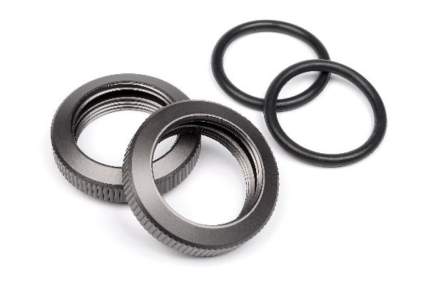 Shock Adjuster Nut 20Mm (Gunmetal/2Pcs) i gruppen LEKER, BARN OG BABY / Radiostyrt / Reservedeler & Ekstra tilbehør / HPI / Reservedeler & Tuning / Støtdempere hos TP E-commerce Nordic AB (A01980)