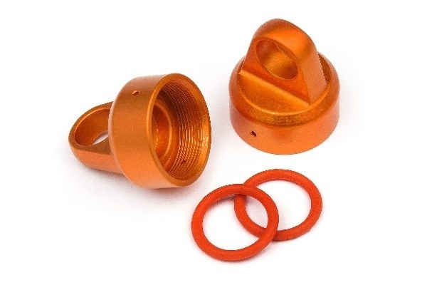 Aluminum Top Shock Cap (Orange/2Pcs) i gruppen LEKER, BARN OG BABY / Radiostyrt / Reservedeler & Ekstra tilbehør / HPI / Reservedeler & Tuning / Støtdempere hos TP E-commerce Nordic AB (A02387)