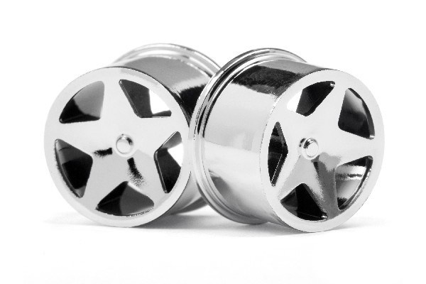 Q32 Super Star Wheel Set F/R Chrome18X10/18X14/ X4 i gruppen LEKER, BARN OG BABY / Radiostyrt / Reservedeler & Ekstra tilbehør / HPI / Reservedeler & Tuning / Drivlinje hos TP E-commerce Nordic AB (A02594)