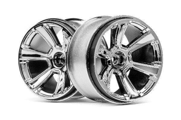 6-Shot Mt Wheel (Chrome/2Pcs) i gruppen LEKER, BARN OG BABY / Radiostyrt / Reservedeler & Ekstra tilbehør / HPI / Felger / Offroad hos TP E-commerce Nordic AB (A02666)