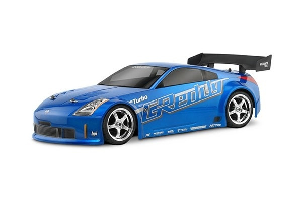 Nissan 350Z Greedy Twin Turbo Body (200Mm) i gruppen LEKER, BARN OG BABY / Radiostyrt / Reservedeler & Ekstra tilbehør / HPI / Karosseri & Tilbehør / Onroad Karosseri (Gjennomsiktig) hos TP E-commerce Nordic AB (A03008)