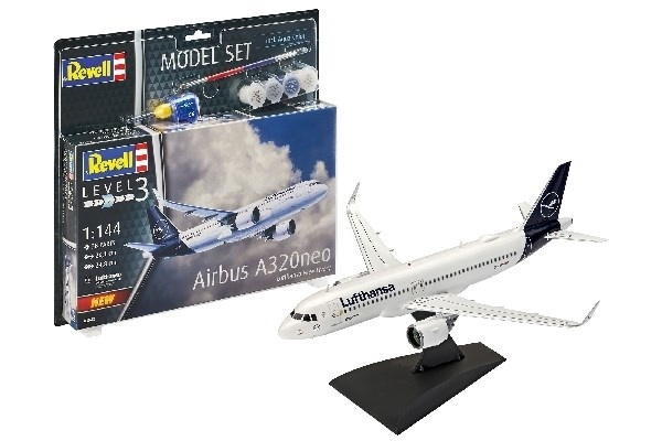 Revell 1:144 Model Set Airbus A320 Neo \'Lufthansa i gruppen SPORT, FRITID & HOBBY / Hobby / Plastmodeller / Startsett/Gavesett hos TP E-commerce Nordic AB (A08068)