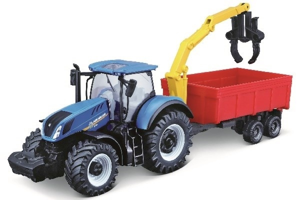 Tractor w/combination trailer N.H T7.615 10cm blue i gruppen LEKER, BARN OG BABY / Leker / Lekebiler hos TP E-commerce Nordic AB (A09245)