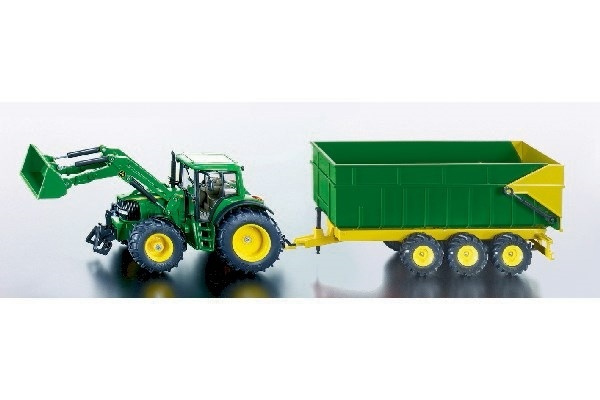 John Deere med Frontlastare och Släp, Grön i gruppen LEKER, BARN OG BABY / Leker / Lekebiler hos TP E-commerce Nordic AB (A09981)