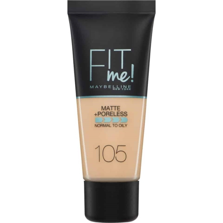 Maybelline Fit Me Matte + Poreless Foundation- 105 Natural Ivory i gruppen HELSE OG SKJØNNHET / Makeup / Makeup ansikt / Foundation hos TP E-commerce Nordic AB (A12136)