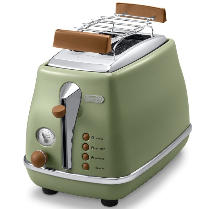 Delonghi Brödrost Icona Vintage Grön CT i gruppen HJEM, HUS OG HAGE / Husholdningsapparater / Brødristere og toastjern / Brødristere hos TP E-commerce Nordic AB (A17734)