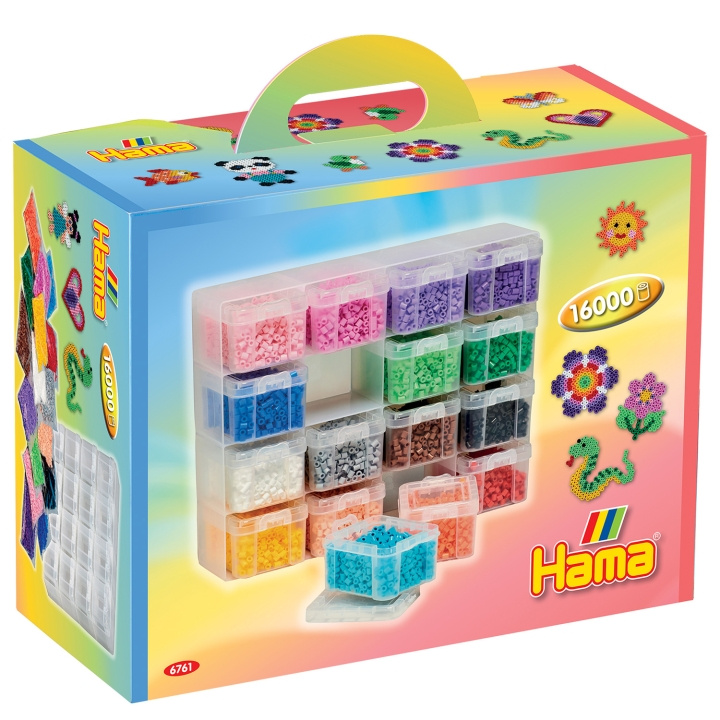 Hama Midi Storage Box Set 16 pcs in i gruppen SPORT, FRITID & HOBBY / Hobby / Perler / Perleplater & Perler hos TP E-commerce Nordic AB (A18762)