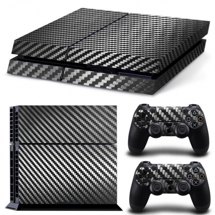 Karbonfiberlignende PS4-skall, svart i gruppen Elektronikk / TV-spill & tilbehør / Sony PlayStation 4 hos TP E-commerce Nordic AB (A22284)