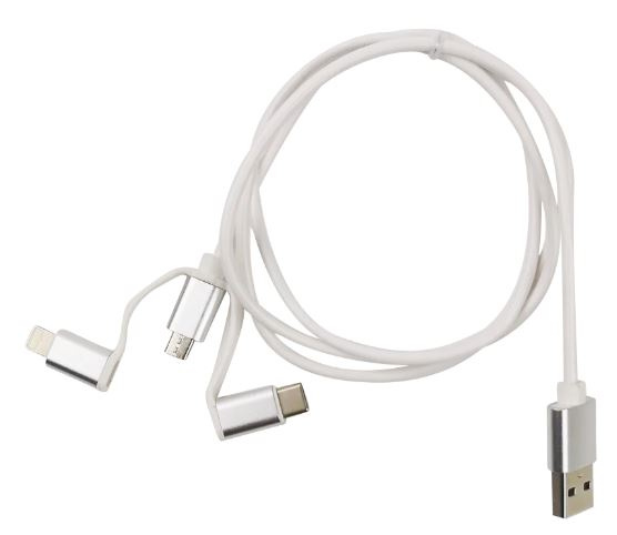 Kabel USB-A - 3in1, MicroUSB, Lightning, USB-C, 1m i gruppen SMARTTELEFON & NETTBRETT / Ladere og Kabler / Kabler / Kabler Lightning hos TP E-commerce Nordic AB (A22391)