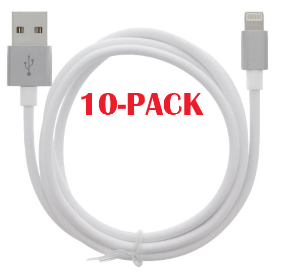 10-PACK Kabel USB-A - Lightning 2,4A, 1 m, hvit i gruppen SMARTTELEFON & NETTBRETT / Ladere og Kabler / Kabler / Kabler Lightning hos TP E-commerce Nordic AB (A22404PKT10)