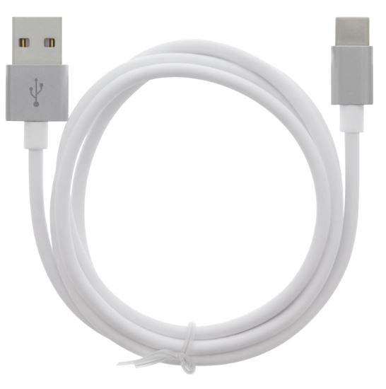 Kabel USB-A - USB-C 2,4A, 1 m, hvit i gruppen SMARTTELEFON & NETTBRETT / Ladere og Kabler / Kabler / Kabler type C hos TP E-commerce Nordic AB (A22405)