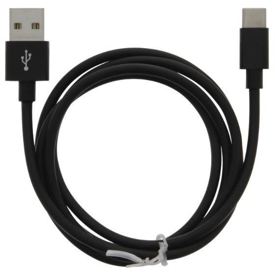 Kabel USB-A - USB-C 2,4A, 1 m, svart i gruppen SMARTTELEFON & NETTBRETT / Ladere og Kabler / Kabler / Kabler type C hos TP E-commerce Nordic AB (A22408)