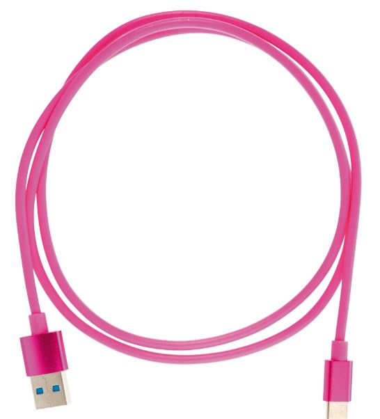 Kabel USB-A - USB-C 2,4A, 1 m, rosa i gruppen SMARTTELEFON & NETTBRETT / Ladere og Kabler / Kabler / Kabler type C hos TP E-commerce Nordic AB (A22411)