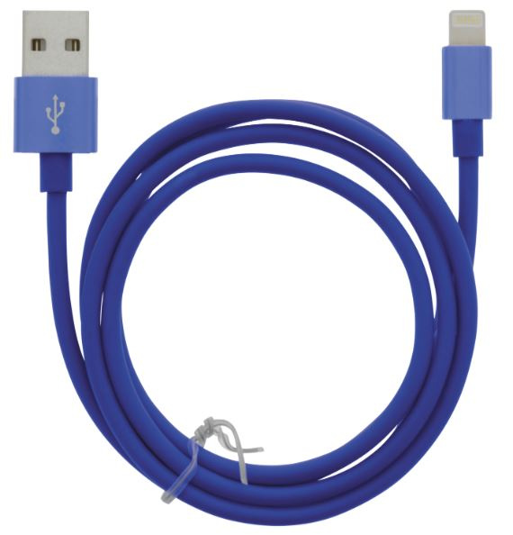 Kabel USB-A - Lightning 2,4A, 1 m, blå i gruppen SMARTTELEFON & NETTBRETT / Ladere og Kabler / Kabler / Kabler Lightning hos TP E-commerce Nordic AB (A22413)